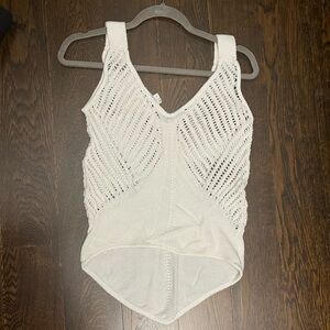 Helmut lang white knit top